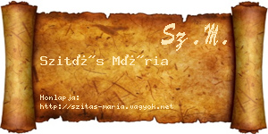 Szitás Mária névjegykártya